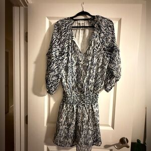 Veronica M Elegant Blue and White Dress